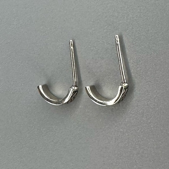 Chic Sterling Silver Tiny Huggie Hoops - Delicate Half Hoop Earrings - Picture 8 of 16